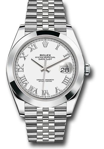 Rolex Datejust 41mm White Roman Jubilee